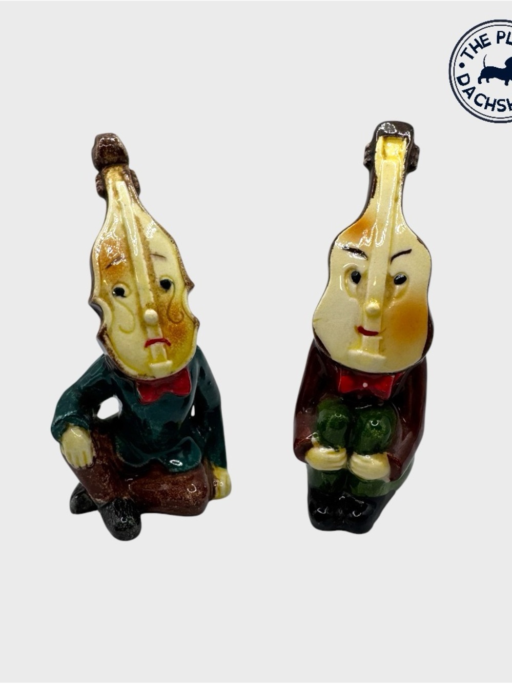 Vintage Ceramic Violin-Head Shakers